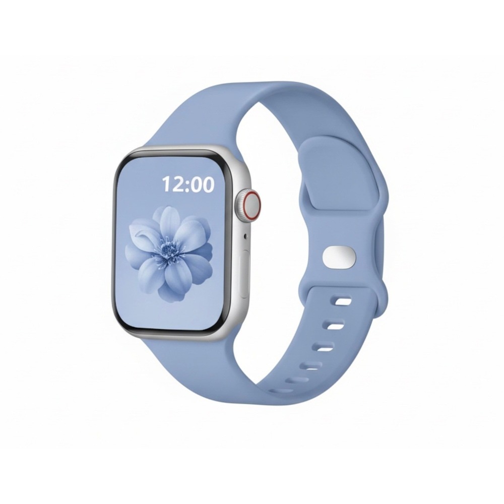 Apple iWatch Compatible Series 9-1 Sporty Blue Silicone Watch Band 38/40/41mm